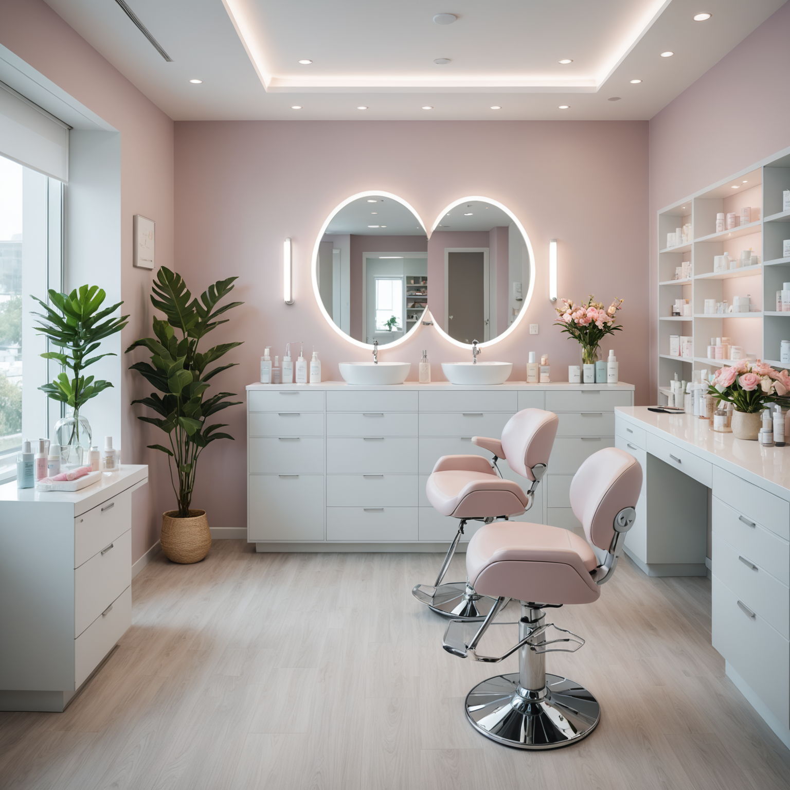 A well-lit cosmetic clinic treatment room with sterile tools and skincare textures.