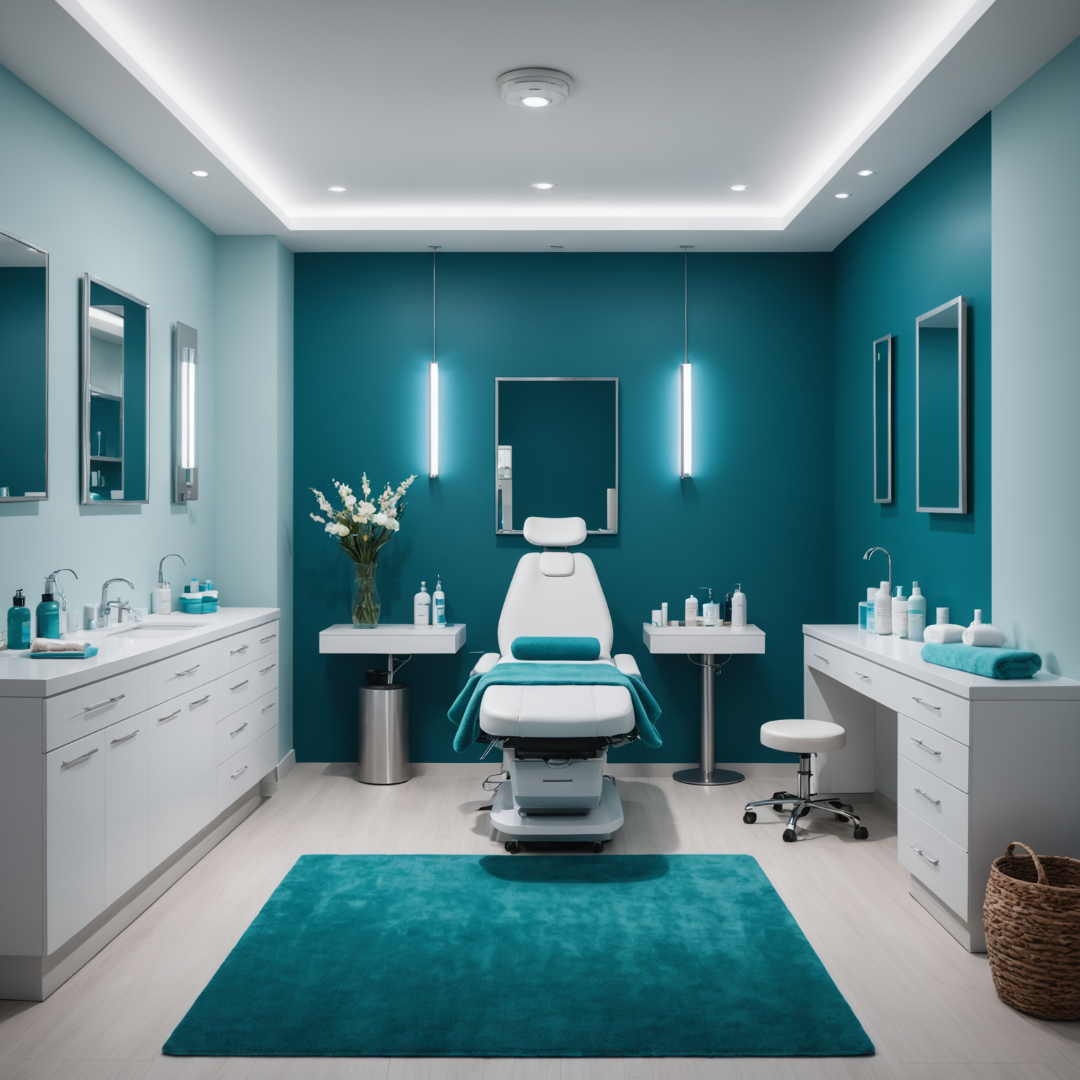 A serene spa interior with a treatment room ready for a Botox session, showcasing sterile tools and inviting atmosphere.